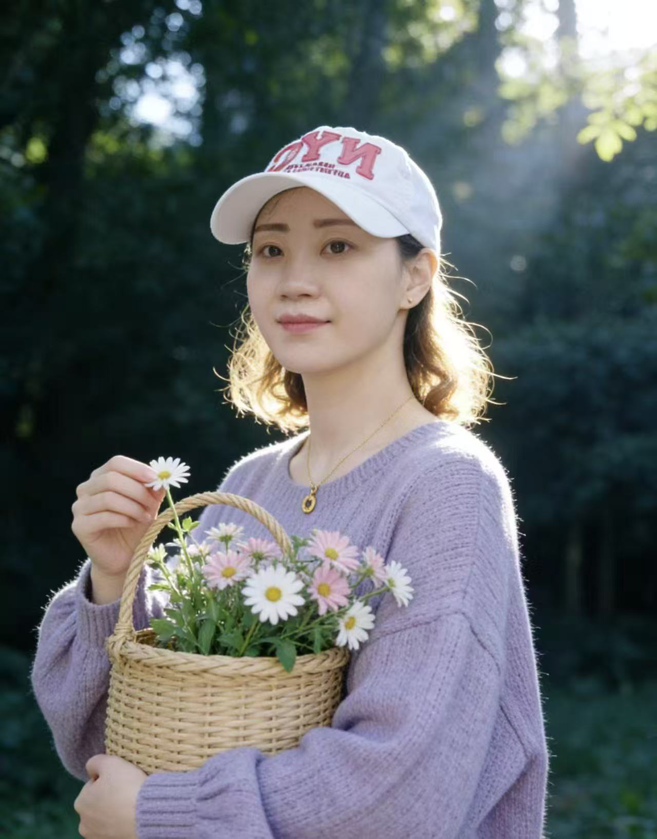 Ella portrait with flowers